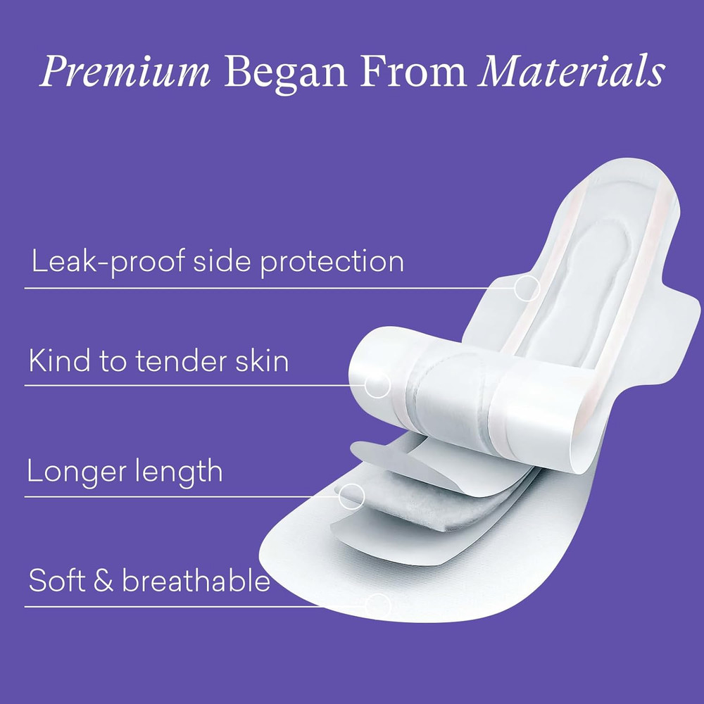 Purcomfy 24 Count Premium Postpartum Pads with Wings, Large Maximum Absorbency P