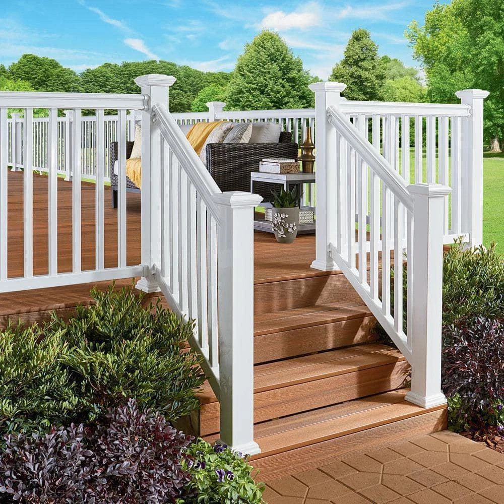 Fiberon Stair Rail Hardware Kit White Plastic Bracket Set for Railing System