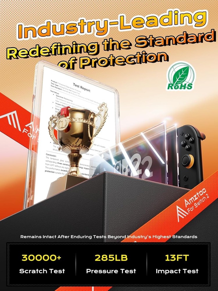 2pack Screen Protector for Switch 2, Tempered Glass HD Clear, Full Coverage