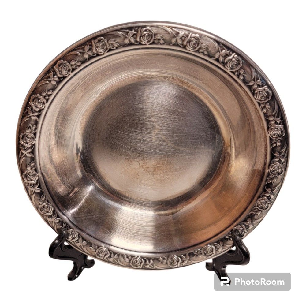 Reed & Barton Classic Rose Design Candy Dish Bowl Silverplate 6.5" READ