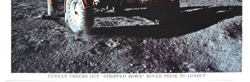 Apollo 17 Commander Gene Cernan Signed NASA Released Lithograph Lunar Rover