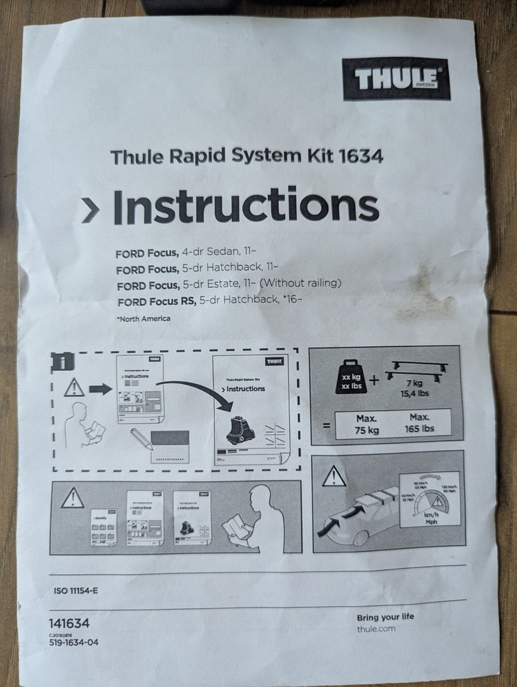 Thule Fit Kit 1634 for Focus