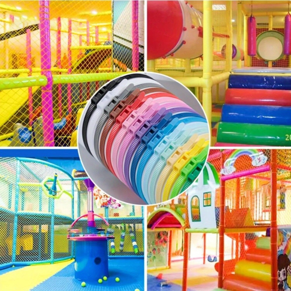 150Flat Head Cable Ties 400 x 8mm For Playgrounds Inflatable Castles