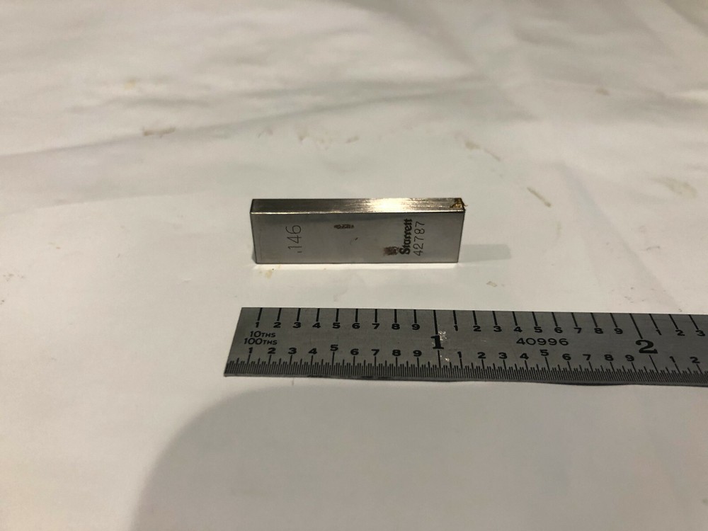 .146" Starrett Rectangular Steel Gage Gauge Block.