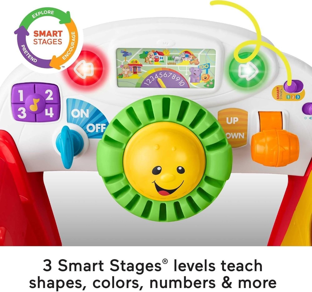 Laugh & Learn Crawl around Car Red Interactive Play Center with Smart Stages L..