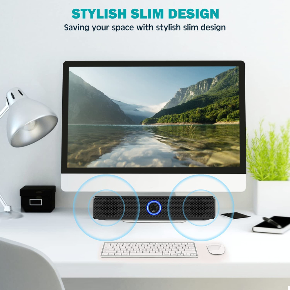Computer Speakers, USB Powered PC Speakers Wired Stereo Desktop Speakers for Com