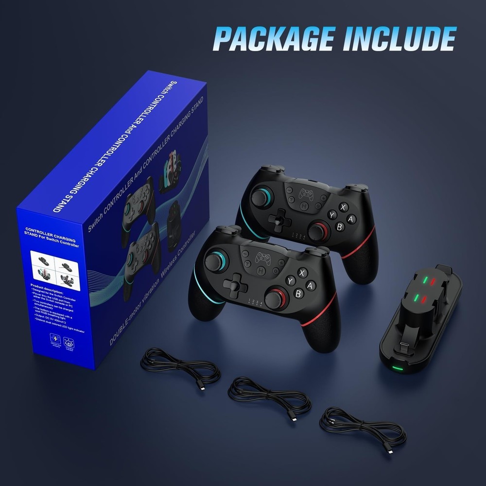 VidPPluing 2 Pack Switch Controllers with Charging Dock, Wireless Switch 2 Co...