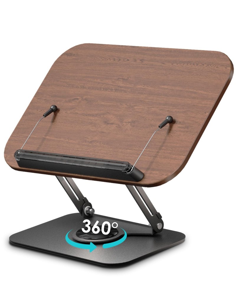 Book Stand for ReadingBook Holder Height&Angle Adjustable 360° Rotating Base ...