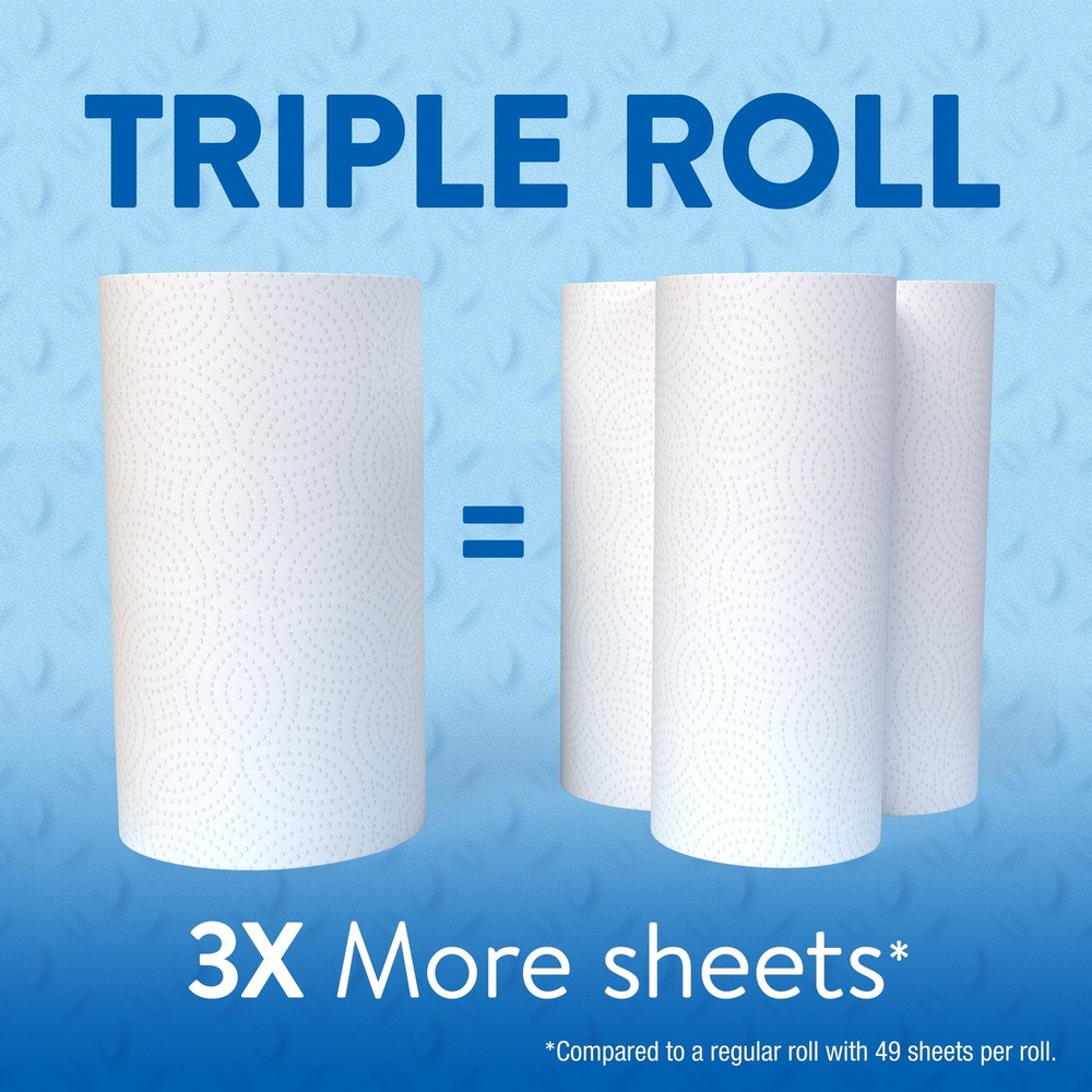 Everyday Strong Paper Towels, 6 Triple Rolls, Split Sheets