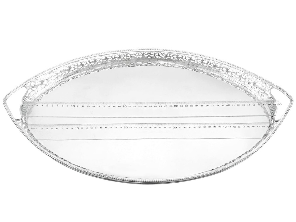Antique Dutch Silver Gallery Tea Tray