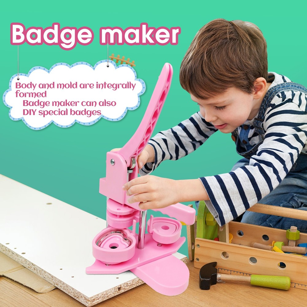 Heart-Shaped Pin Button Maker Press Machine Kit - No Assembly Required DIY Gift