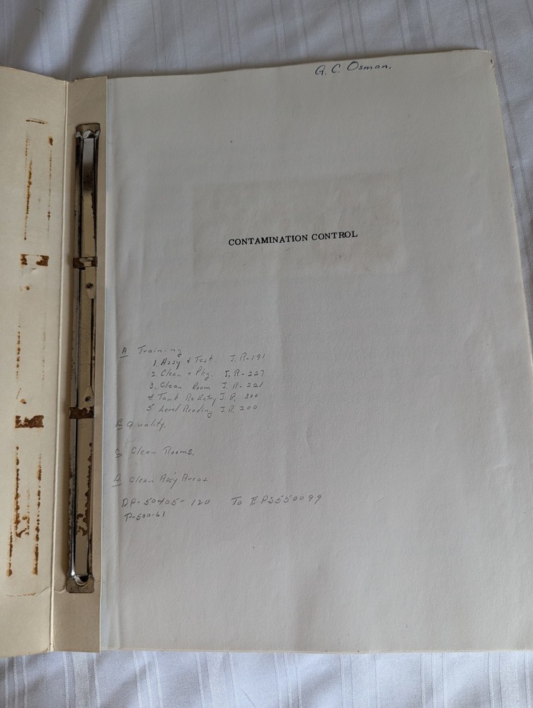 Martin Company Gemini Program Contamination Control booklet
