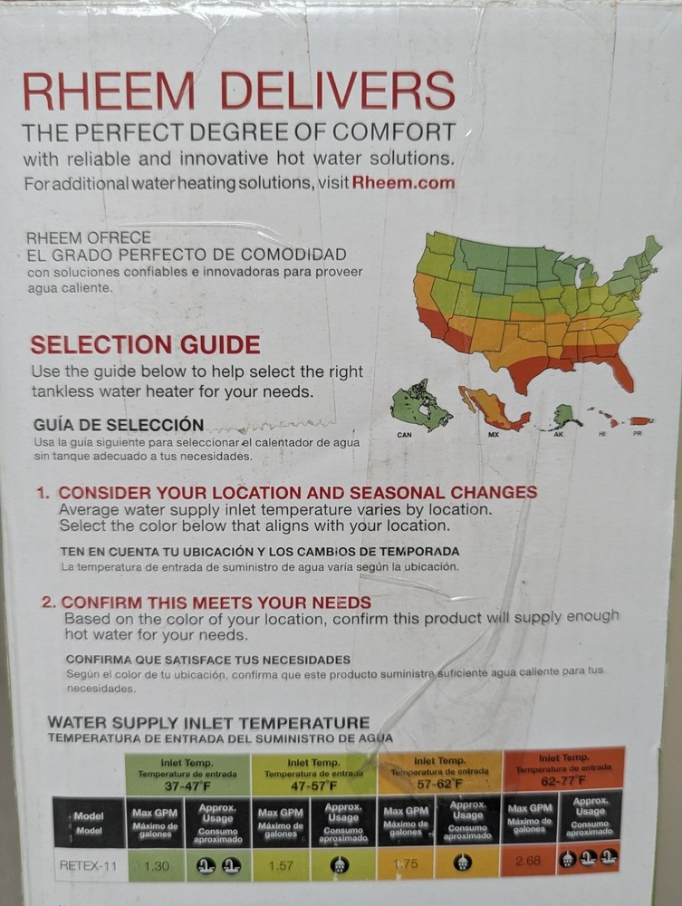 Rheem 11 kW 2.15 GPM 240V Self-Modulating Electric Tankless Water Heater