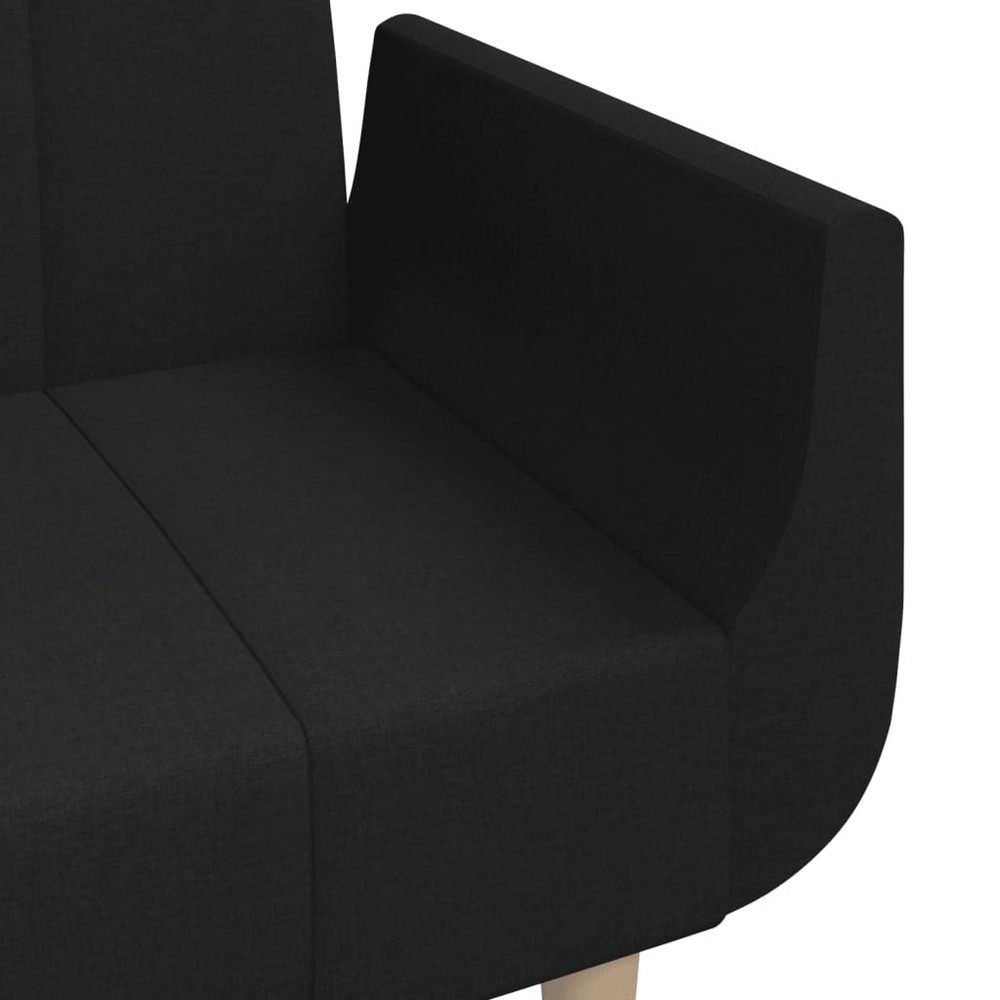 Sofa Bed Black 100% polyester, wood, foam 2-Seater
