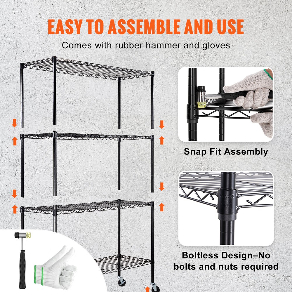 VEVOR Storage Shelving Unit Garage Storage Rack 4-Tier Adjustable 700 lbs Load