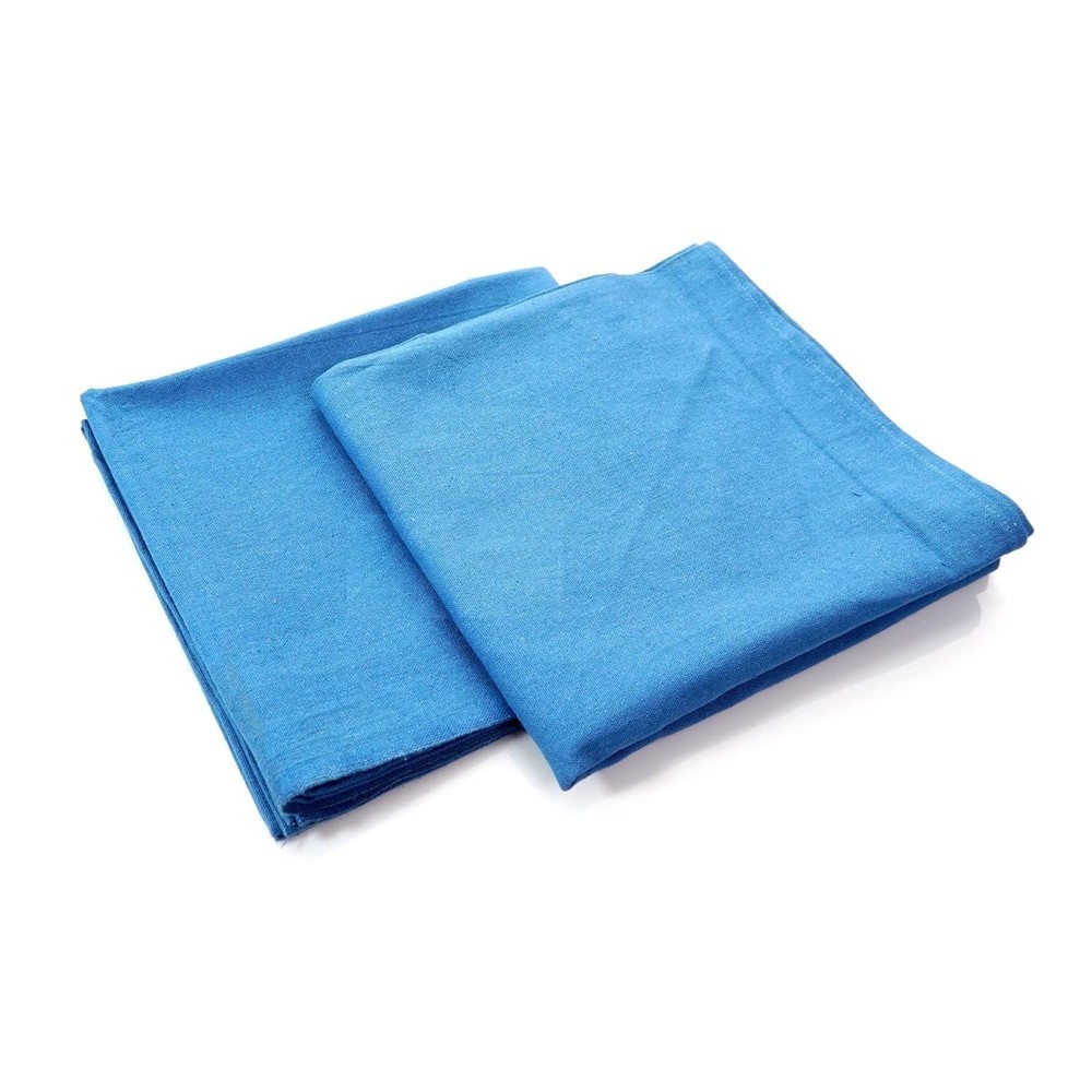 Reusable Cotton Plain Drape Sheet (Size: 36Inch X 36Inch, Colour: Blue)