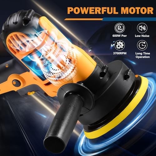 Variable Speed Random Orbital Buffer Polisher 110V 600W - 16pc Professional Kit