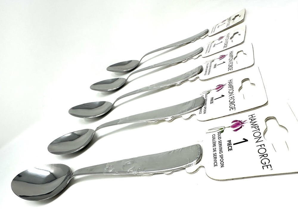 Hampton Forge Serving Spoons 6-Pack – Stainless Steel Kitchen Utensils