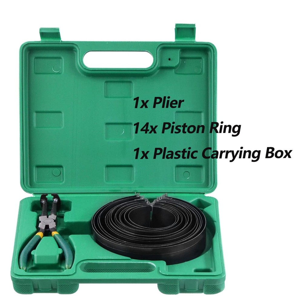 14 Pcs Engine Piston Ring Compressor Ratcheting Plier W/ Carrying Case Universal