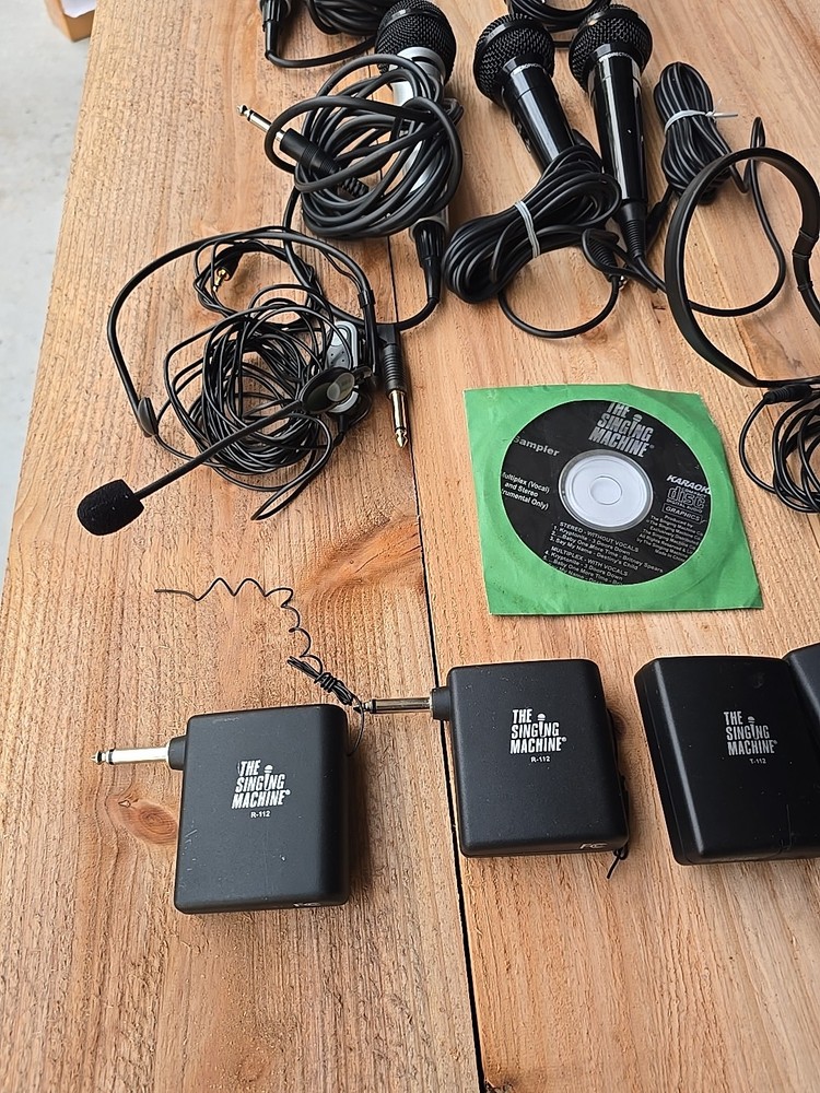 Singing Machine Accessory Bundle Including Five Microphones Two Headsets CD