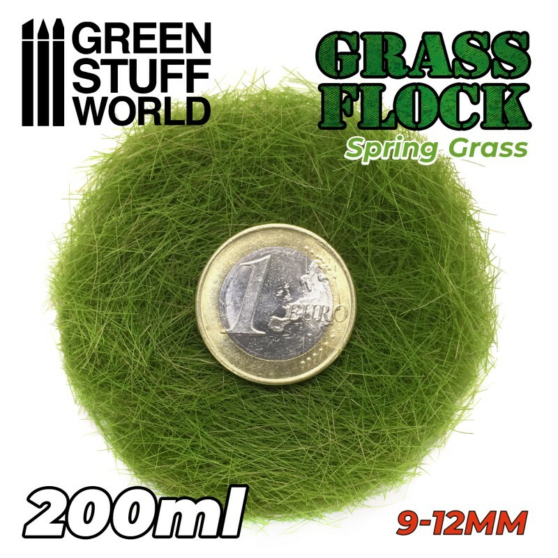 Static Grass Flock 9-12mm - SPRING GRASS - 200 ml - scenery diorama bases