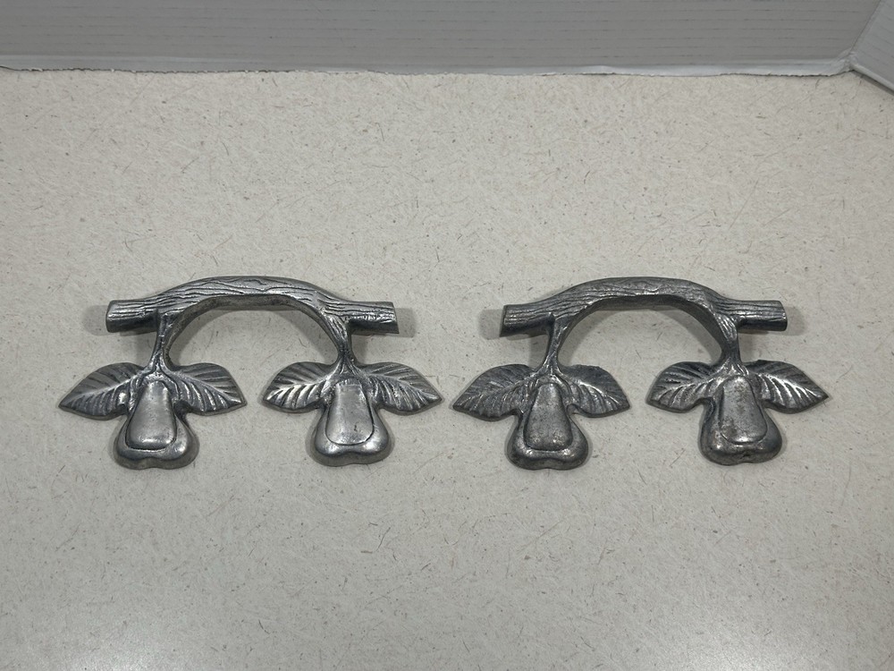 Vintage HTF Rustic Leaf And Vine/ Pear Pull / Handle Hardware Set