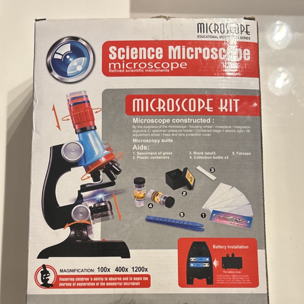 Microscope Educational Microscope Series Science Microscope Kit 100x 400x 1200x