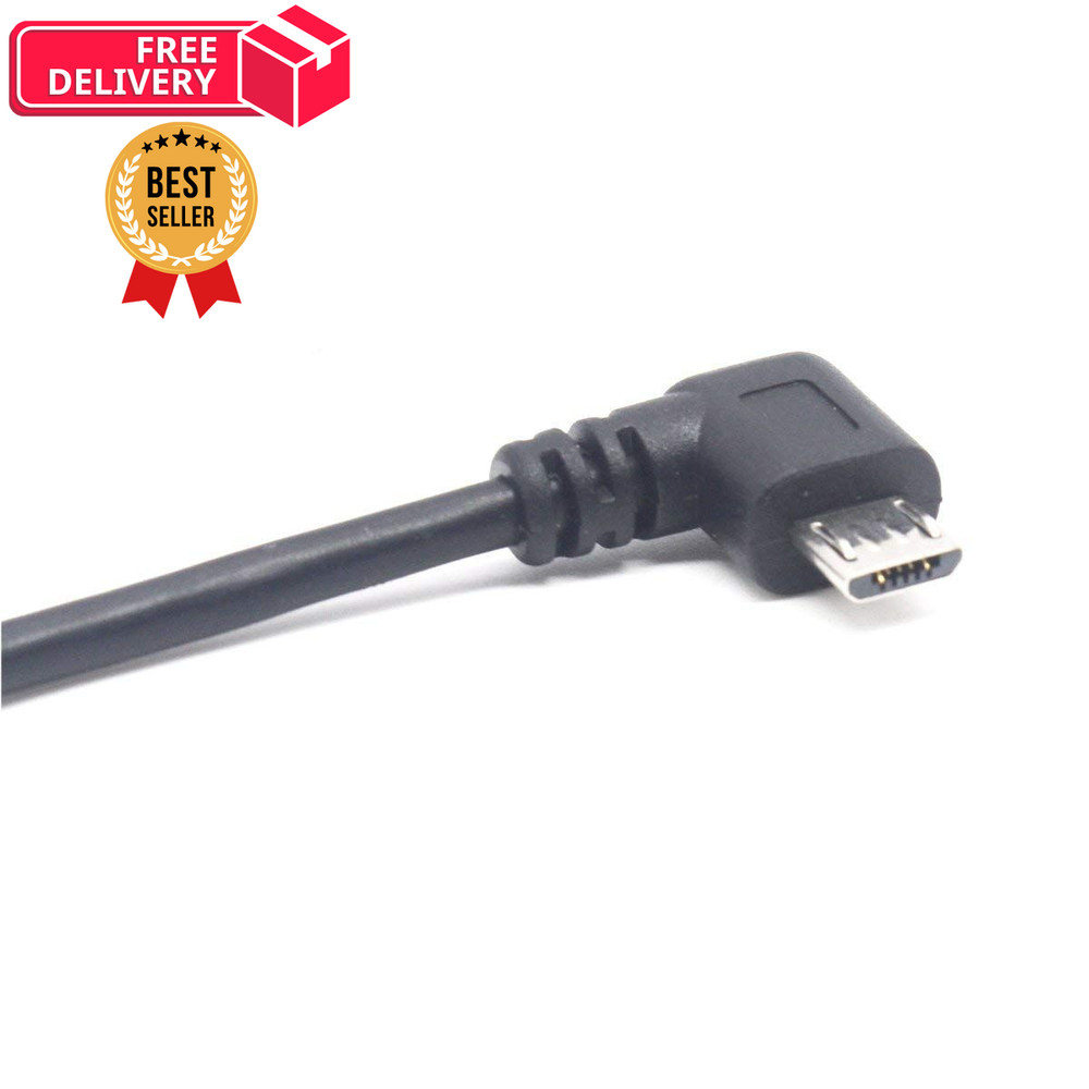 Micro USB Left Angle,Micro Extension Cable, 90 Degree 10 inches, Black