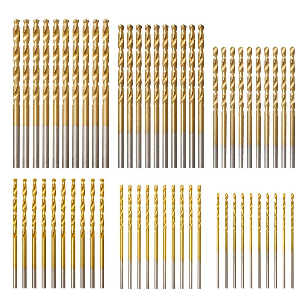 amoolo Titanium Drill Bit Set (60 pcs), Premium 4341 HSS Micro Drill Bits for...