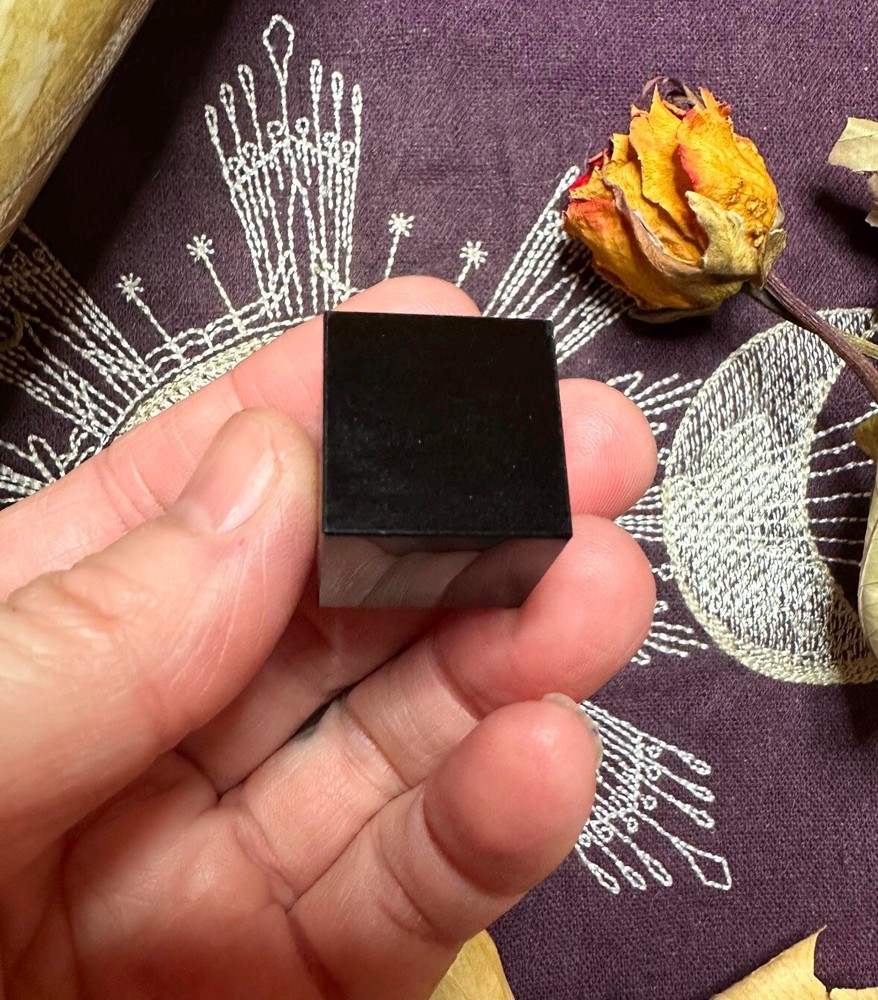Small Black Obsidian Cube, Metaphysical