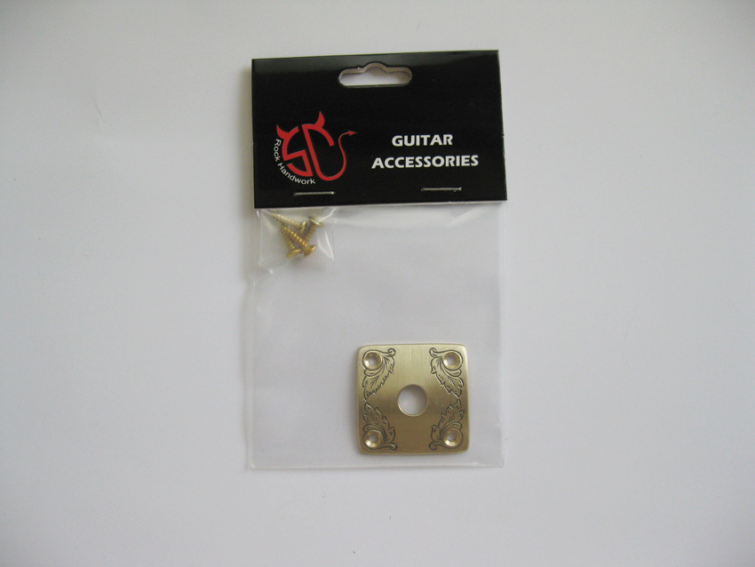 Classical leaf pattern handmade brass jack plate fits Gibson ESP LP guitars