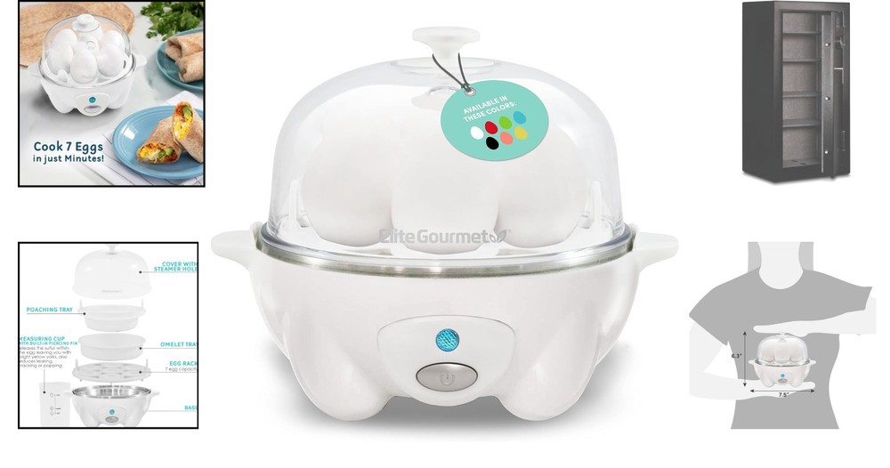 All-in-One Egg Cooker: Hard, Medium, Soft Boiled & Omelet Maker with Recipes