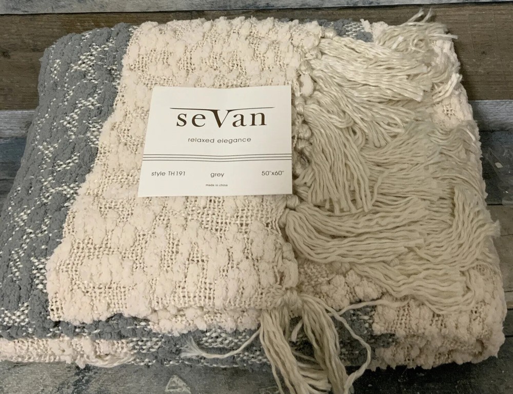 🎁 Sevan Relaxed Elegance Throw Blanket (60x80) Grey🆕