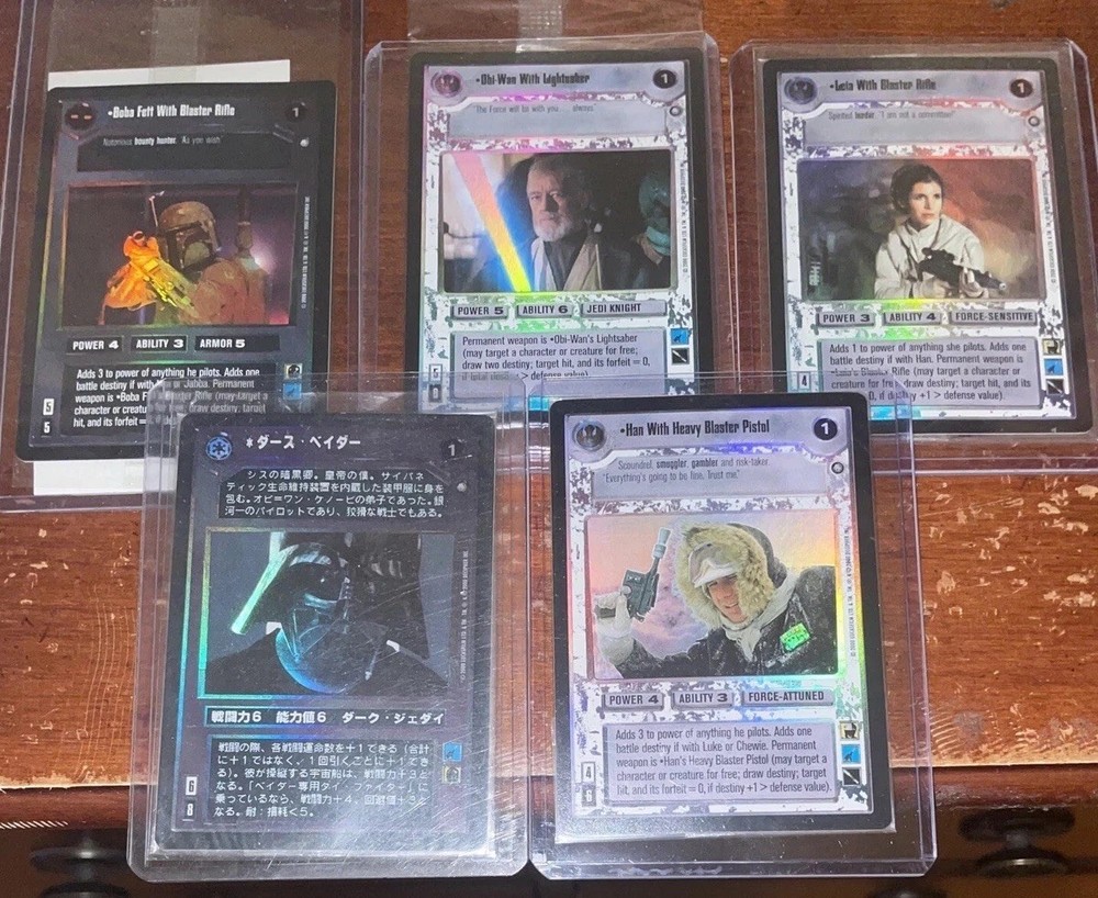 Star Wars CCG Reflection Box Case Topper Foil Complete 5 Card Set Mostly Sealed