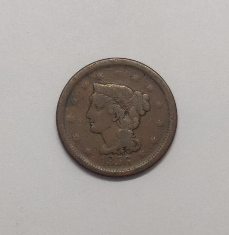 1856 LARGE CENT SLANTED 5