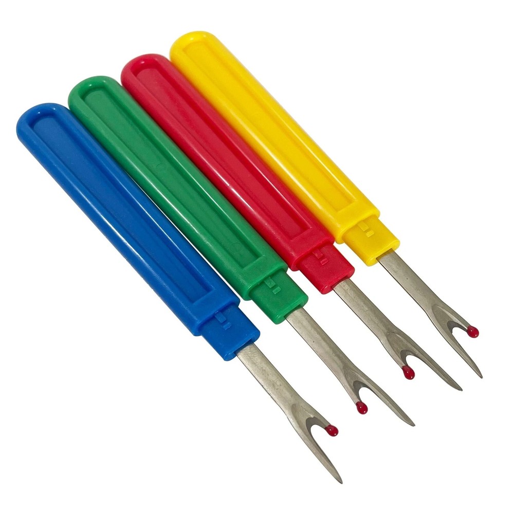 4pcs Handle Seam Rippers Thread Remover Tool Clothes Stitching Thread Unpicker.
