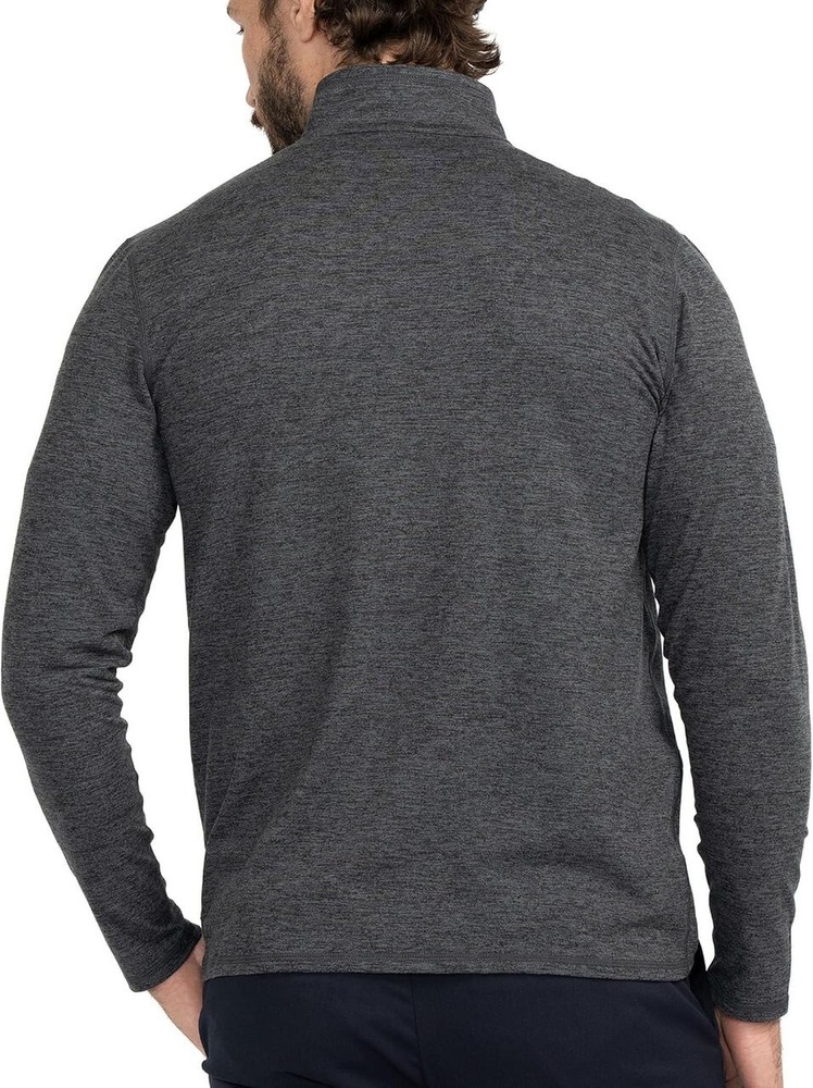 Ejis Men's Conquest Athletic Quarter Zip Heather Dark Grey Pullover
