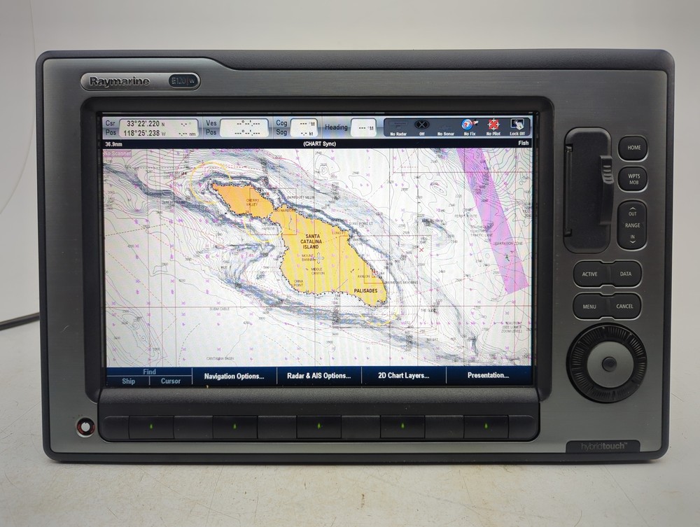 Raymarine E120W E62223 Touchscreen 12" FishFinder Radar GPS Chartplotter Display