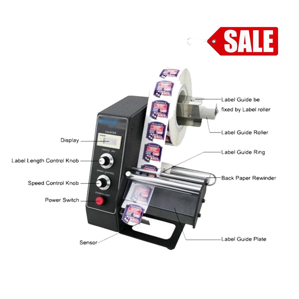 110V Digital Automatic Label Dispenser Speed Adjustment Auto Remove Papers