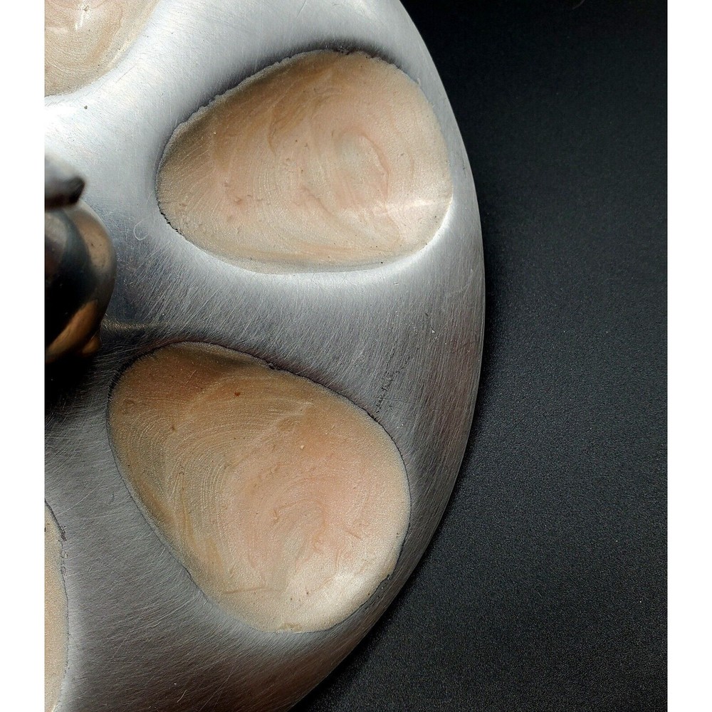 Metal Egg Plate With Bunny Rabbit SPRING EASTER
