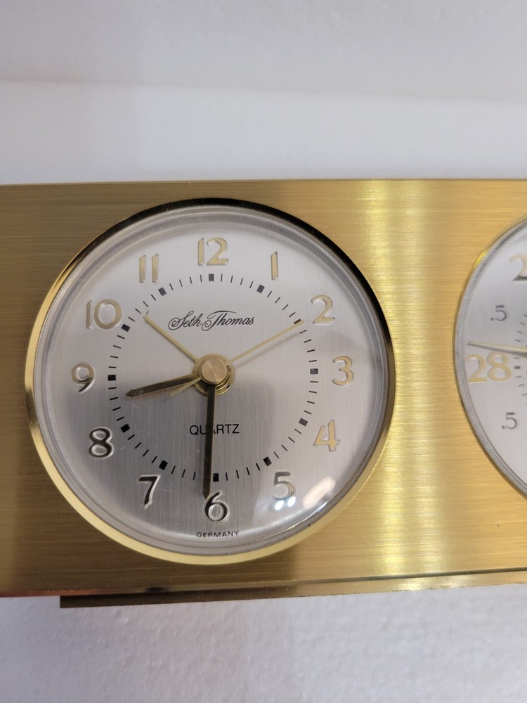 VINTAGE Seth Thomas Clock & BAROMETER. MADE GERMANY (Not Tested)