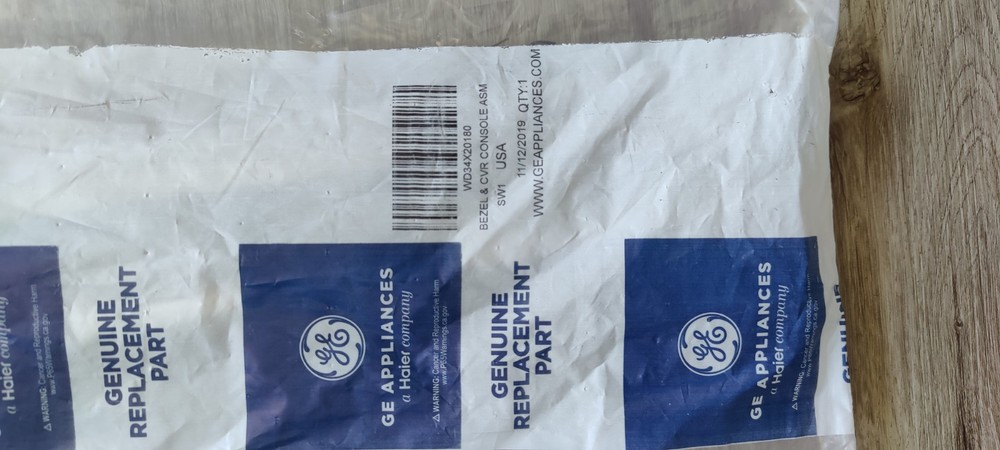 WD34X20180 GE Dishwasher Control Panel & Bezel Console Asm