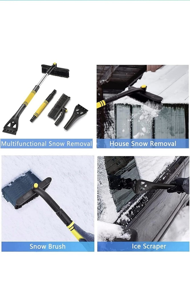 Ice Scraper for Car Windscreen, Extendable Car Scraper Snow Brush Detachable