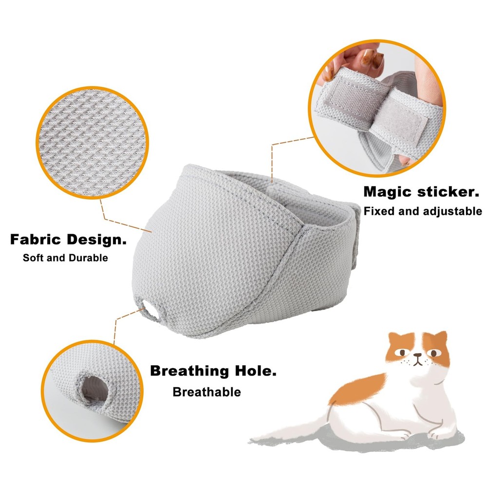 Cat Muzzle with Breathable Mesh Cat Mouth Guard Muzzle for Prevent Biting Che...