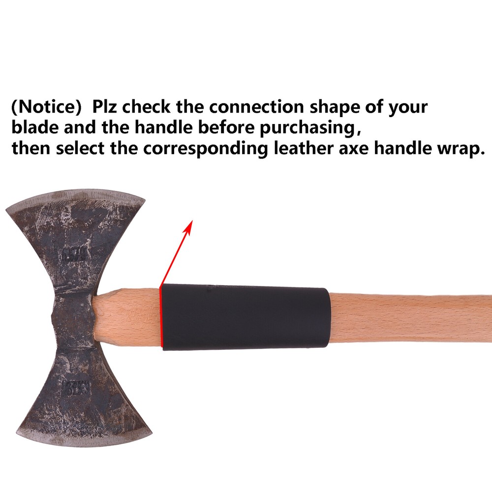 Leather Axe Handle Guard Collar Holster Protector Covers for Double Bit Axe