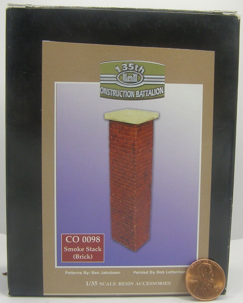 135th Construction Battalion CO 0098 Smoke Stack (Brick) 1:35 Resin Accessories