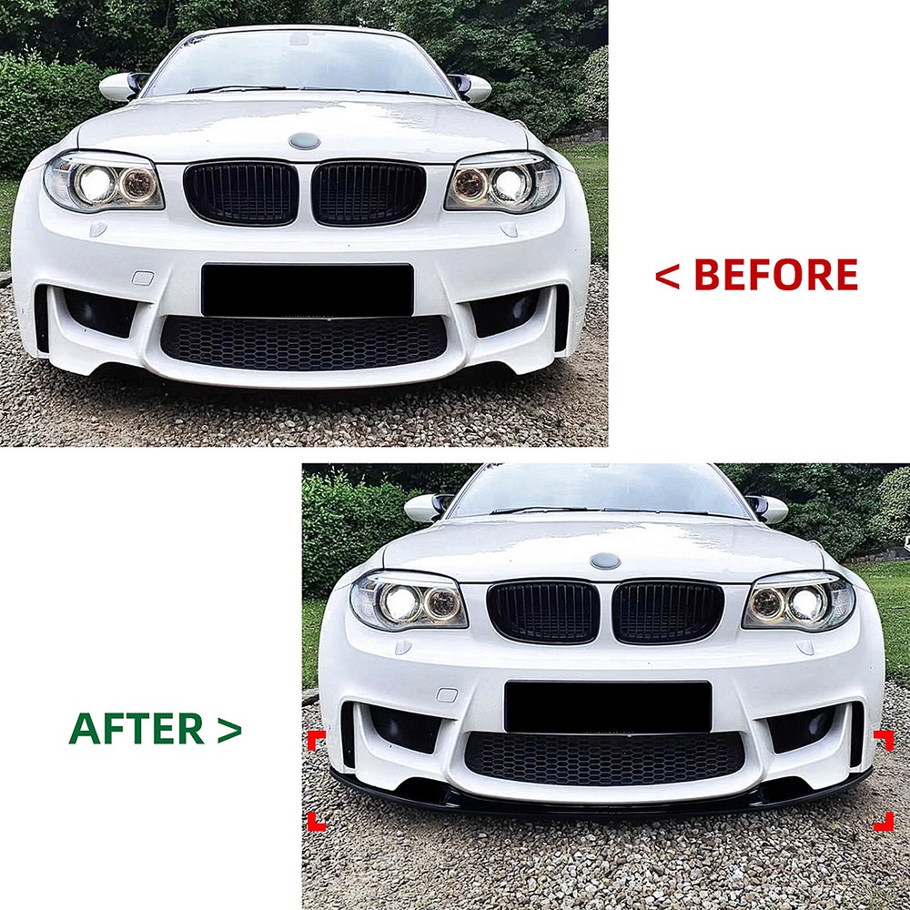 Front Bumper Splitter Lip Kit For BMW 1 Series E81 E82 E87 E88 1M 2004-2013 BLK