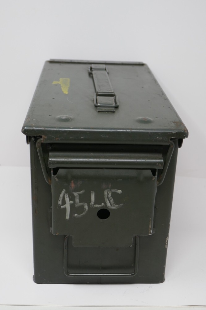 Metal Military Ammo Box Empty Storage Container ~ CAL .50 Linked M9