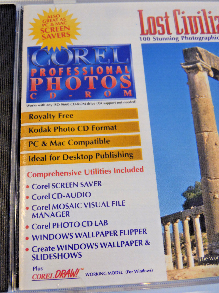 Lost Civilizations Cd-Rom Corel Screen Savers Wallpaper Windows & Mac Used -Nice