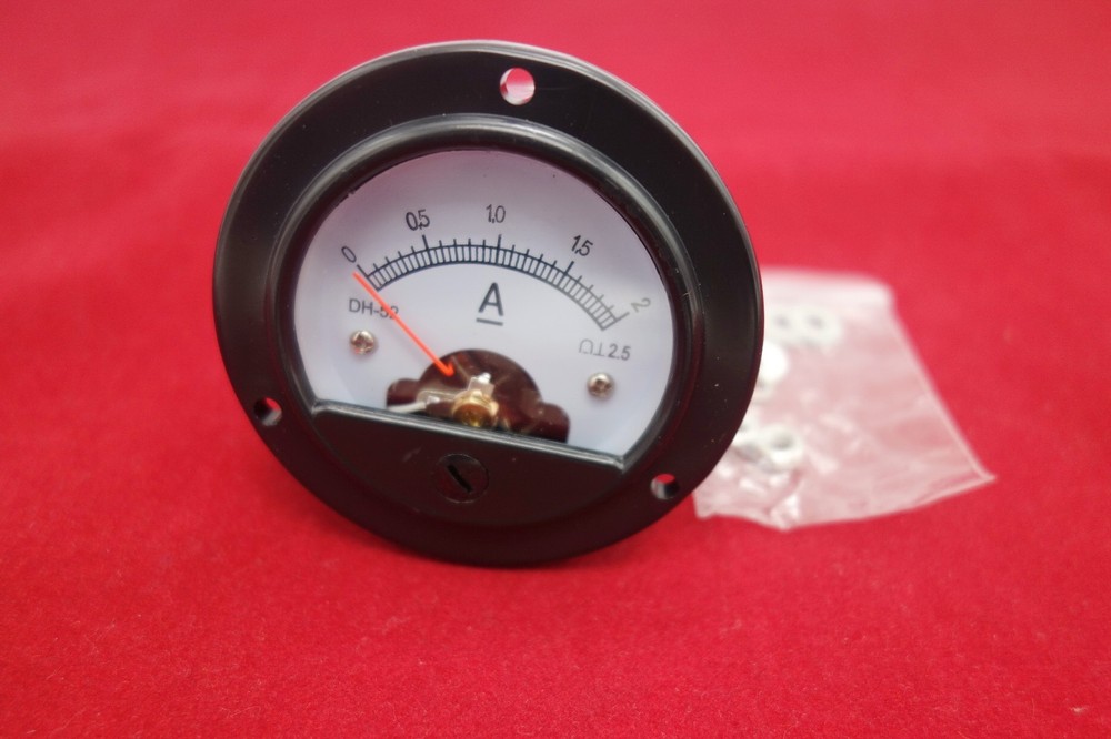 DC 0- 2A Round Analog Ammeter Panel Current Dia. 66.4mm DH52 direct connect